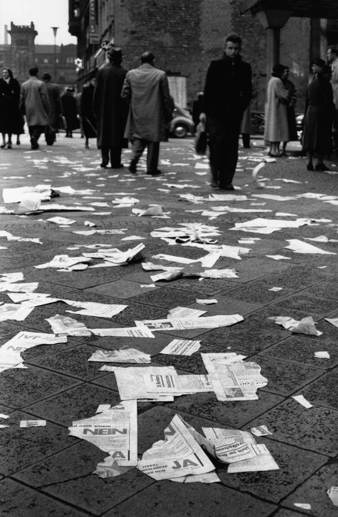 Detail of Pamphlet Litter on Saarbrucken Street, 1955 by Anonymous