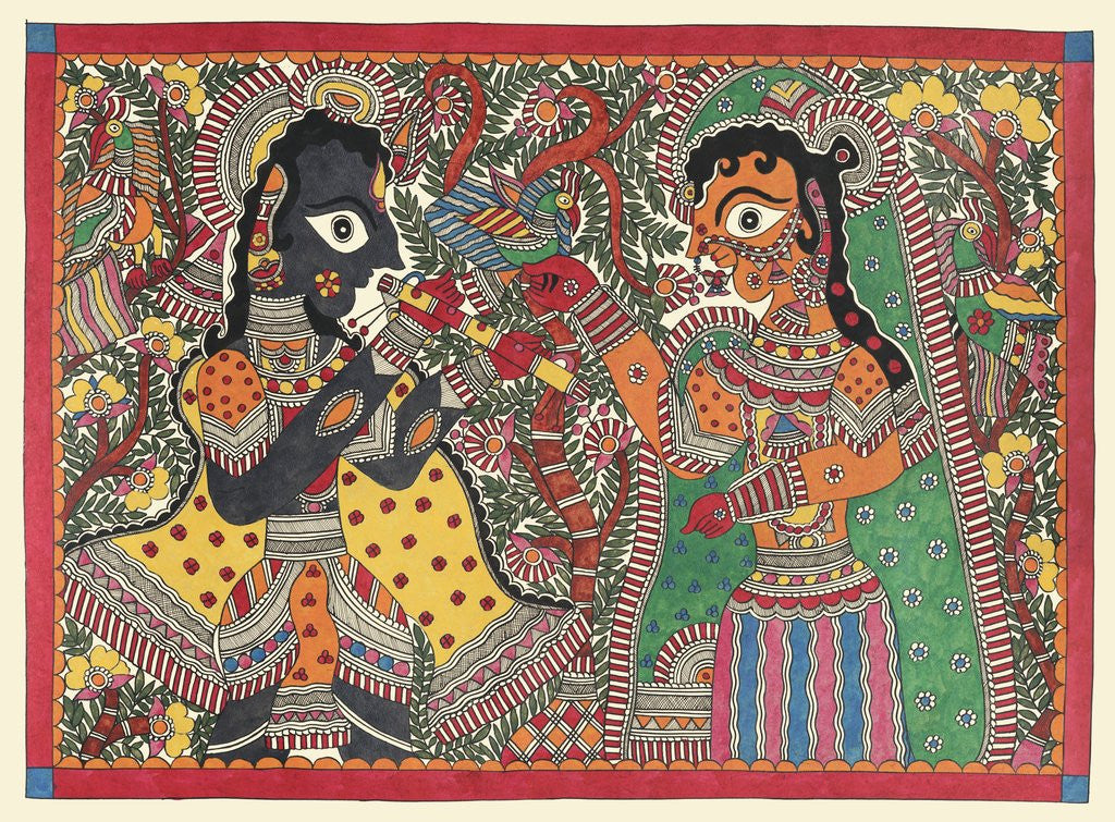 Detail of Radha and Krishna by Bebi