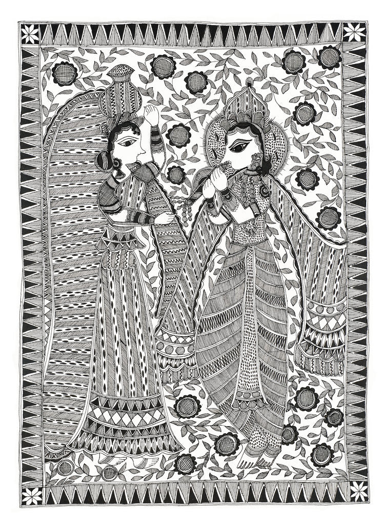 Detail of Radha and Krishna by Sony