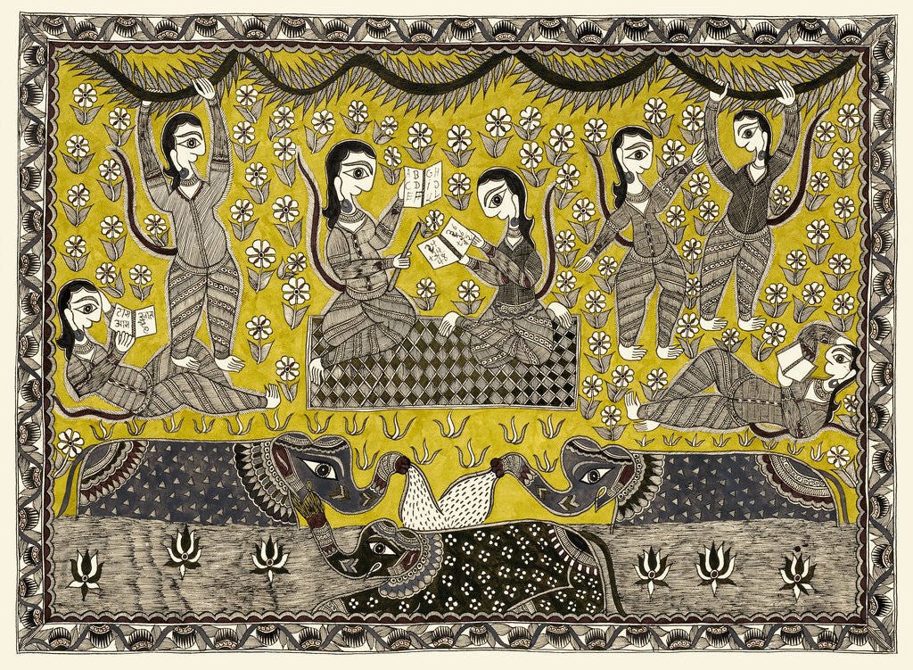 Detail of Monkey and Elephants by Sunil