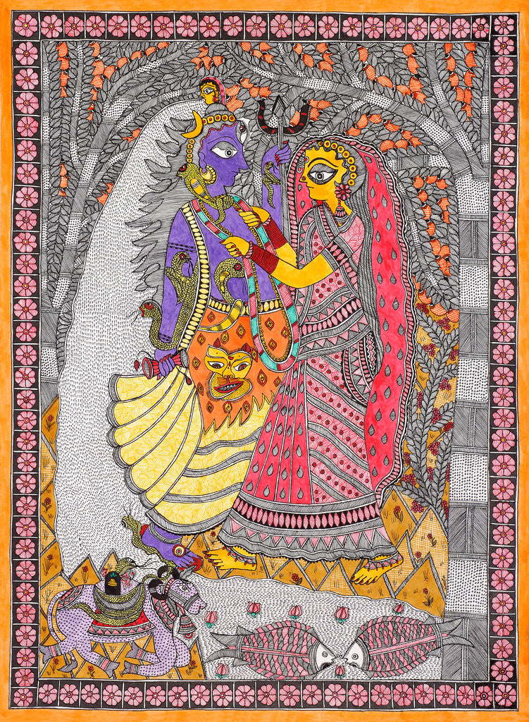 Detail of Radha and Krishna by Sujata