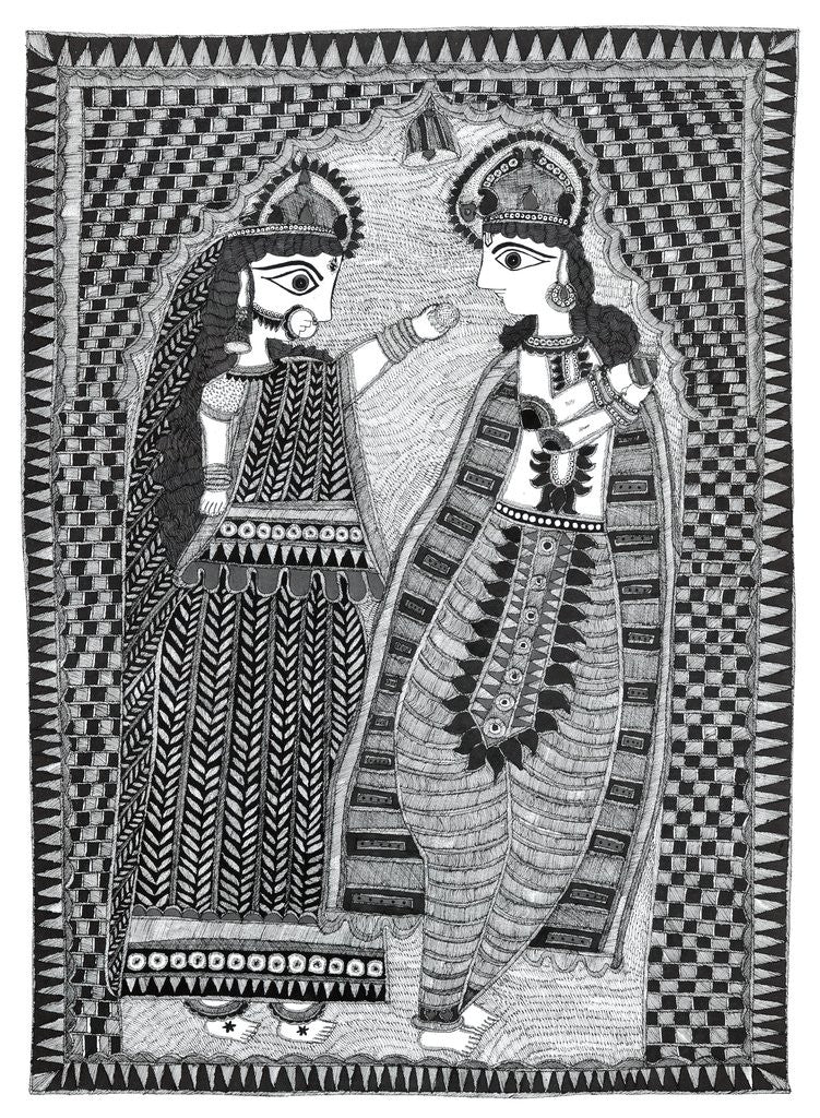 Detail of Radha and Krishna by Kaushal