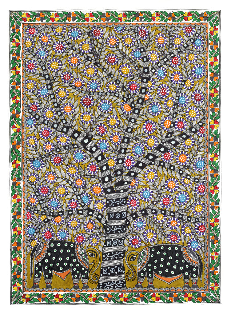 Detail of Elephants under Tree by Pradeep
