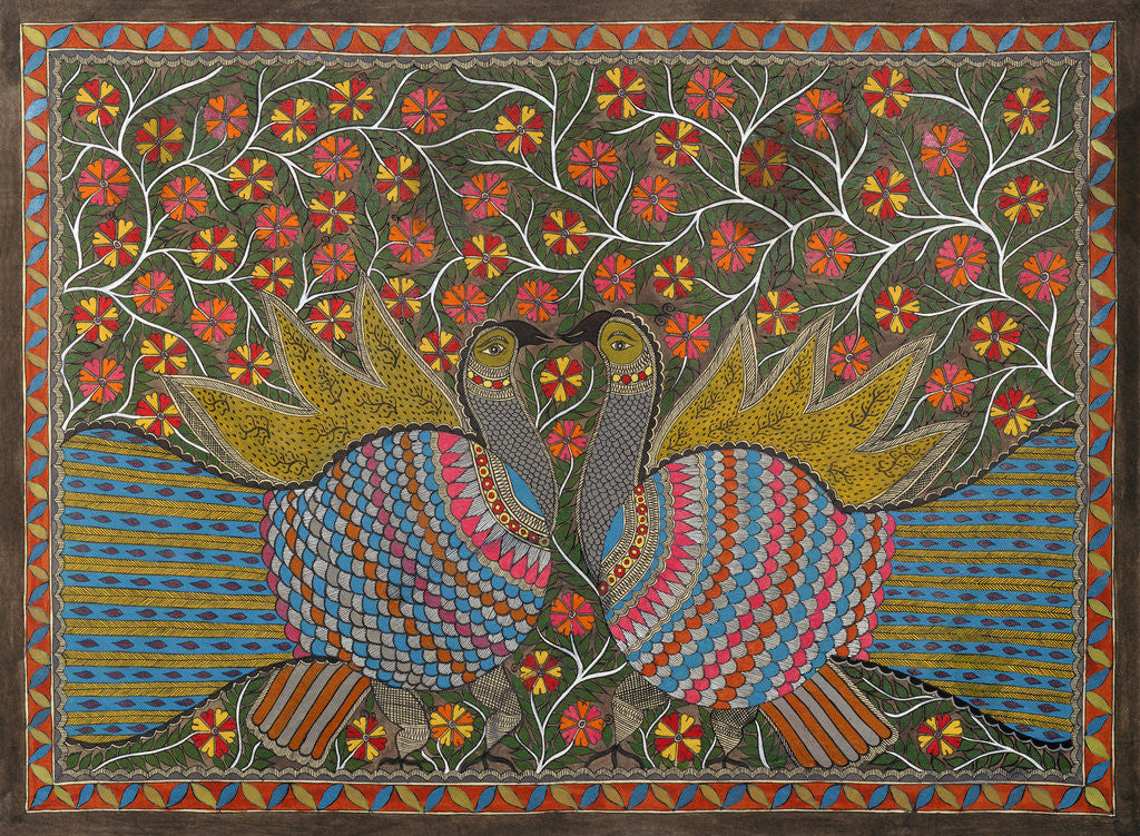 Detail of Two Peacocks by Anil