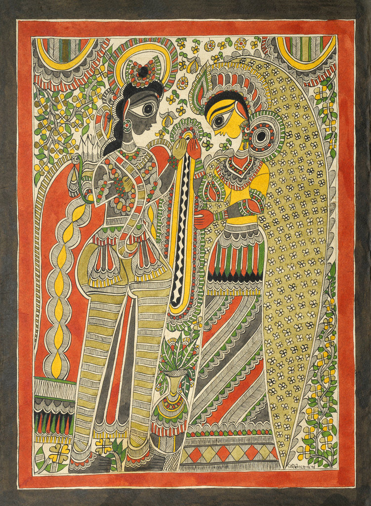 Detail of Rama and Sita by Mithlesh