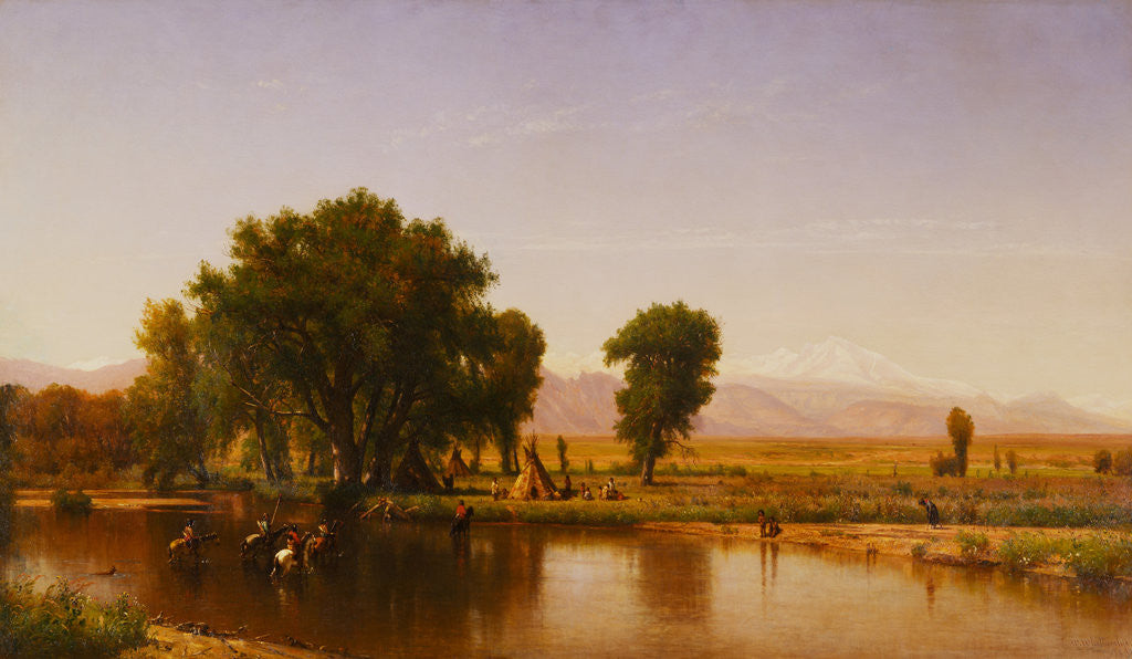 Detail of Crossing the Ford, Platte River, Colorado by Thomas Worthington Whittredge