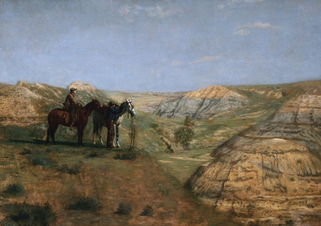 Detail of Cowboys in the Badlands by Thomas Eakins