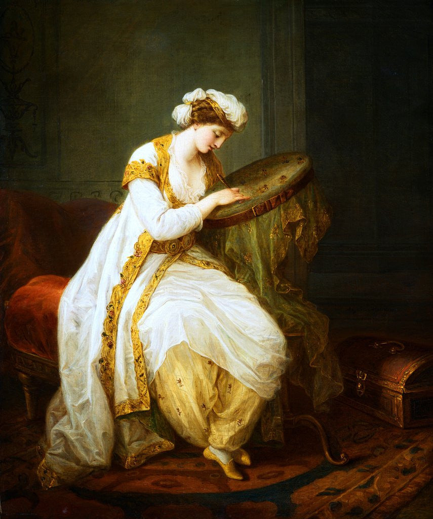 Detail of A Woman at Needlepoint by Angelica Kauffmann