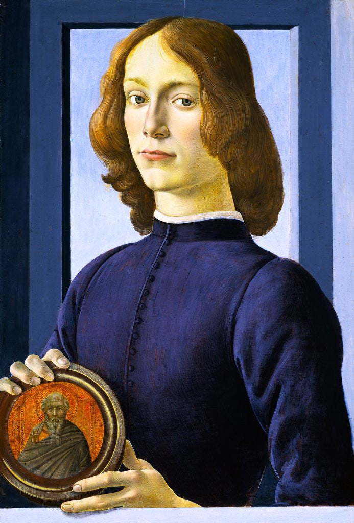 Detail of Portrait of a Young Man by Botticelli