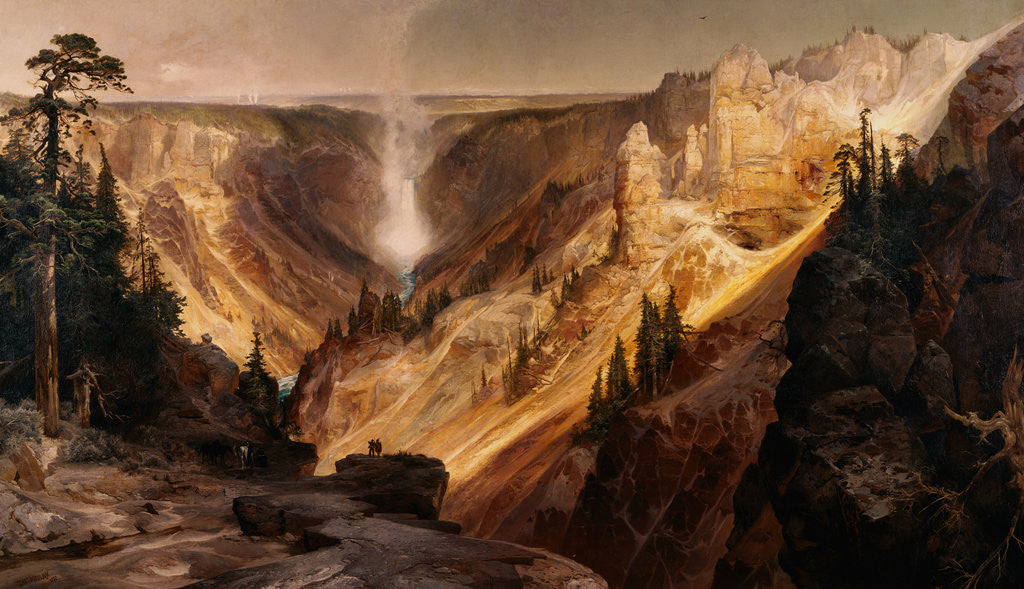 Detail of The Grand Canyon of the Yellowstone by Thomas Moran