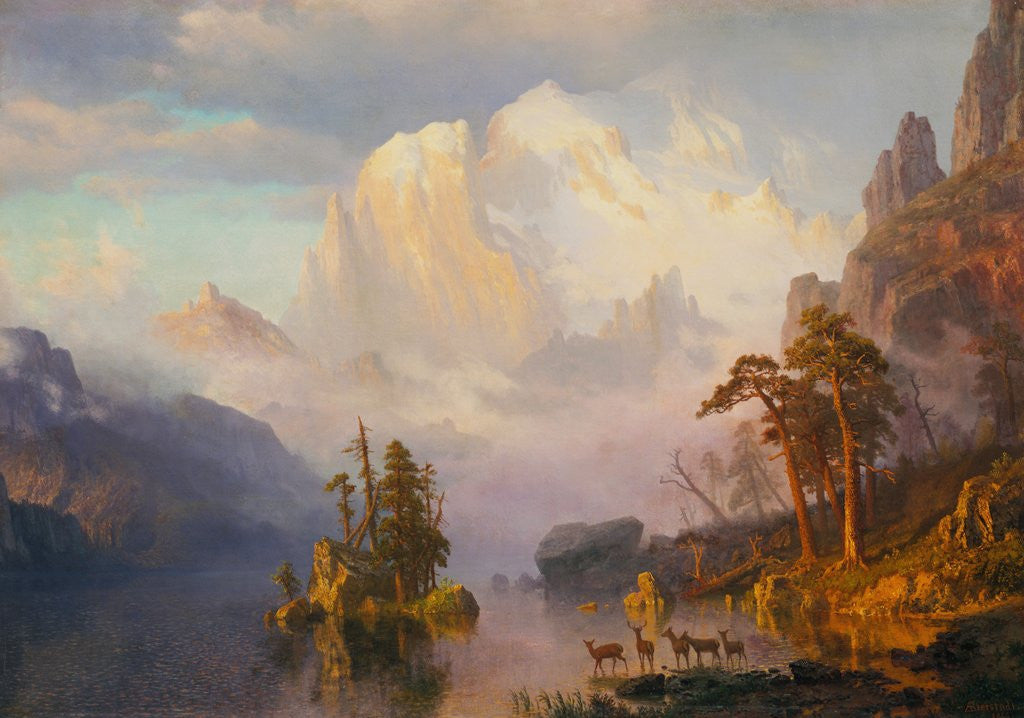 Detail of Rocky Mountains by Albert Bierstadt