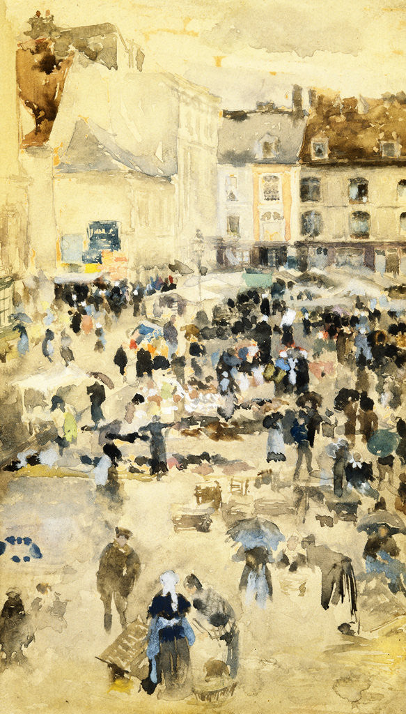 Detail of European Street Scene by Maurice Prendergast