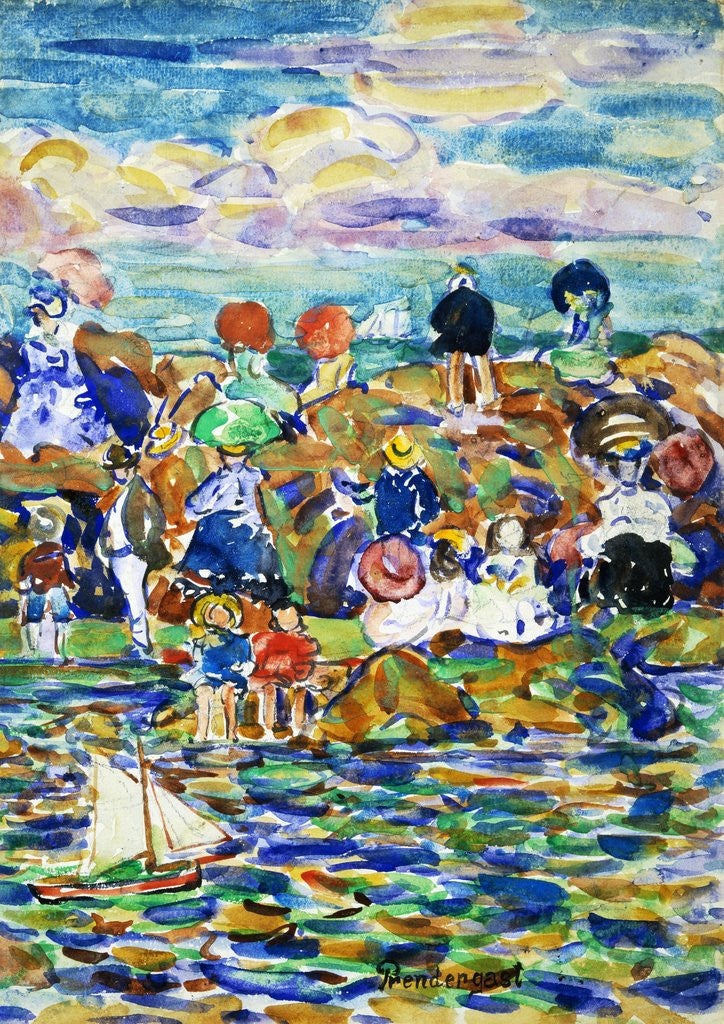 Detail of Idlers on the Beach by Maurice Brazil Prendergast