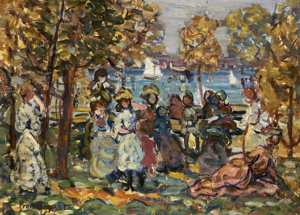 Detail of Waterside Park Scene by Maurice Brazil Prendergast