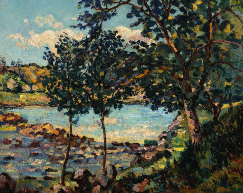 Detail of River Landscape by Jean-Baptiste-Armand Guillaumin
