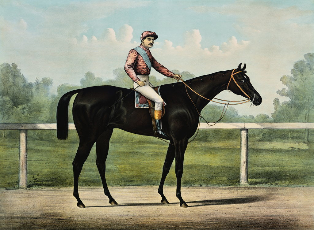 Detail of The Great Racer Kingston by Currier & Ives