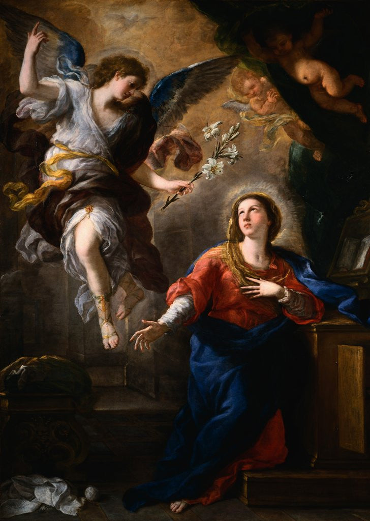 Detail of The Annunciation by Luca Giordano