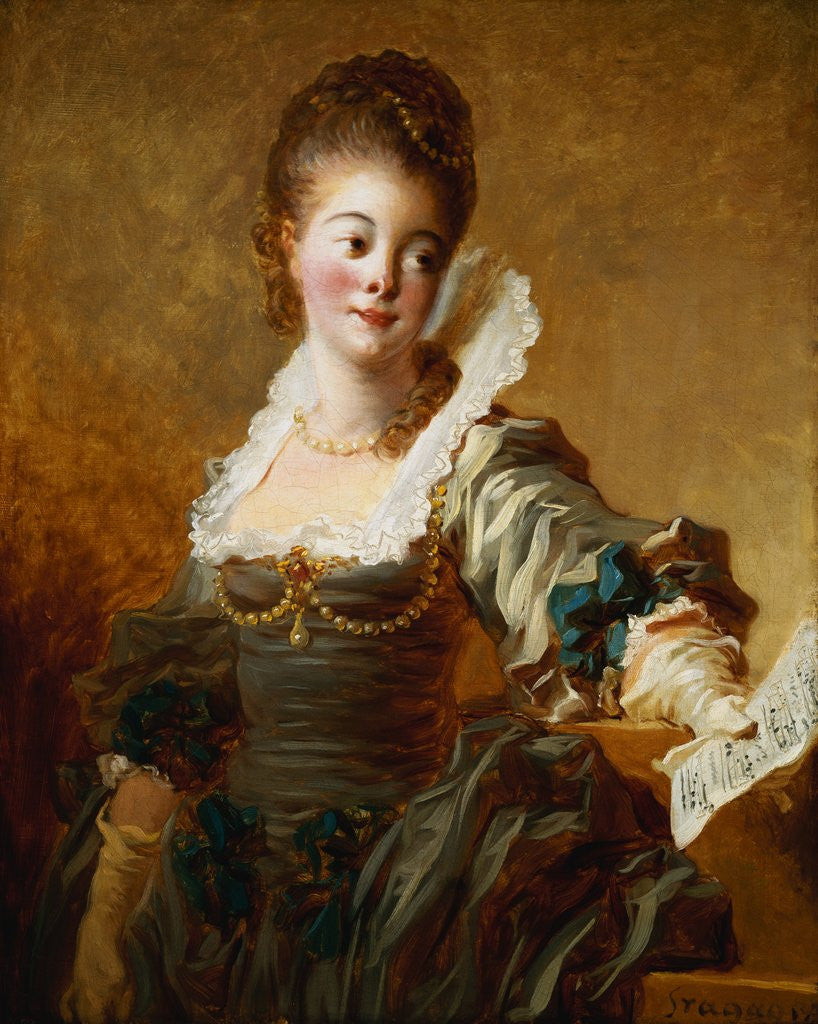 Detail of Woman with Sheet Music by Jean-Honore Fragonard