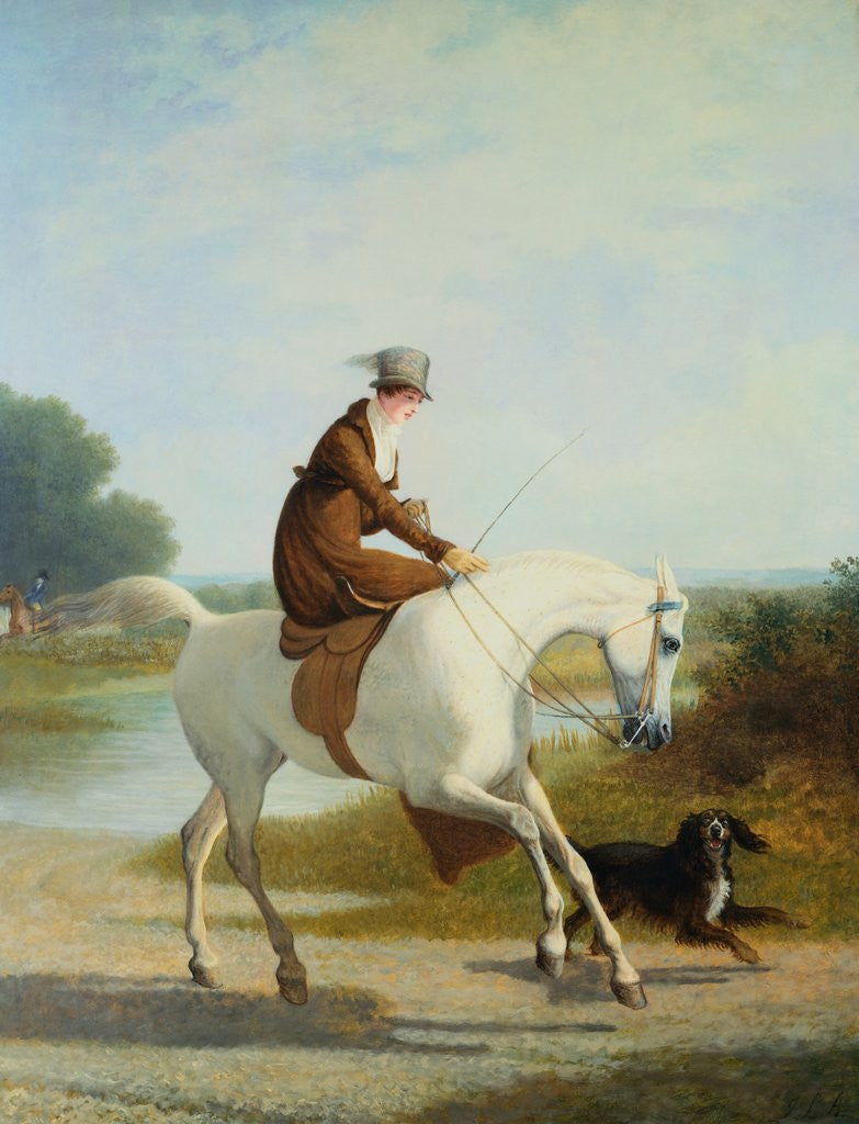 Detail of Miss Cazenove on a Gray Hunter by Jacques Laurent Agasse