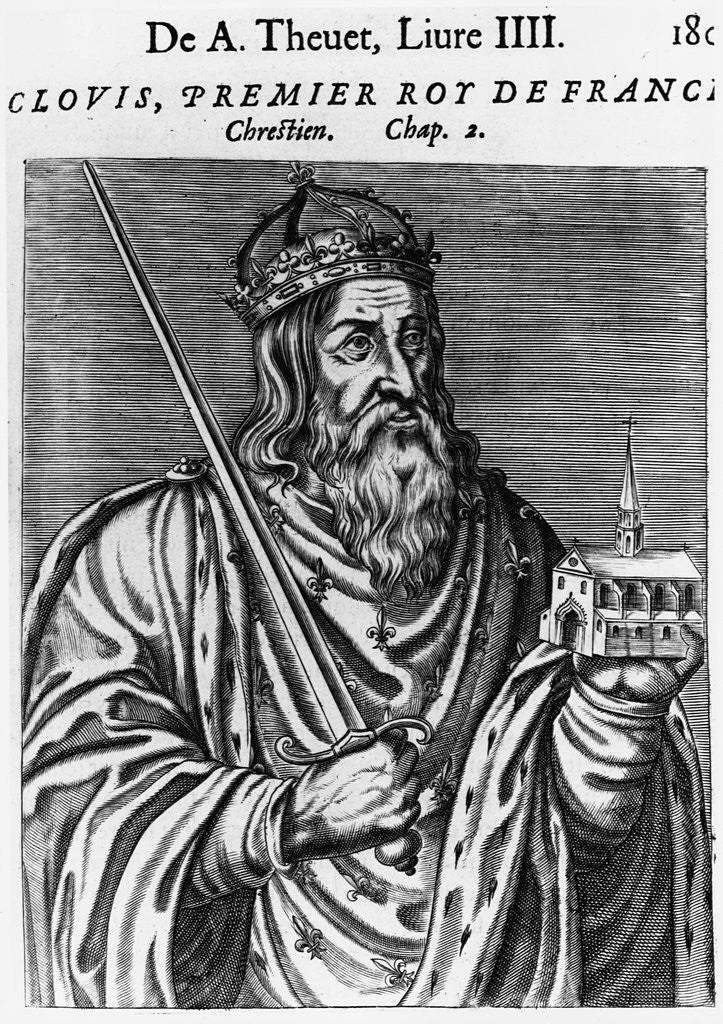 Detail of Engraving of Clovis by Andre Thevet