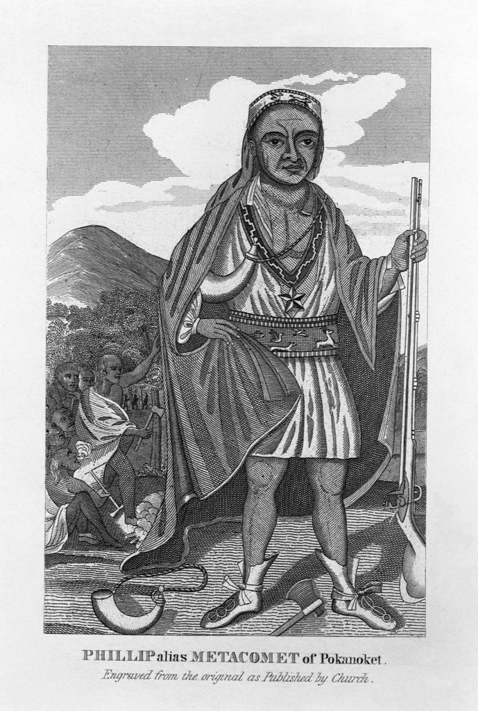 Detail of Wampanoag Chief King Philip by Anonymous