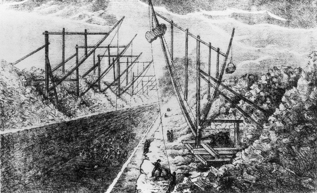 Detail of Excavation of the Erie Canal Lock in Lockport, New York by Anonymous