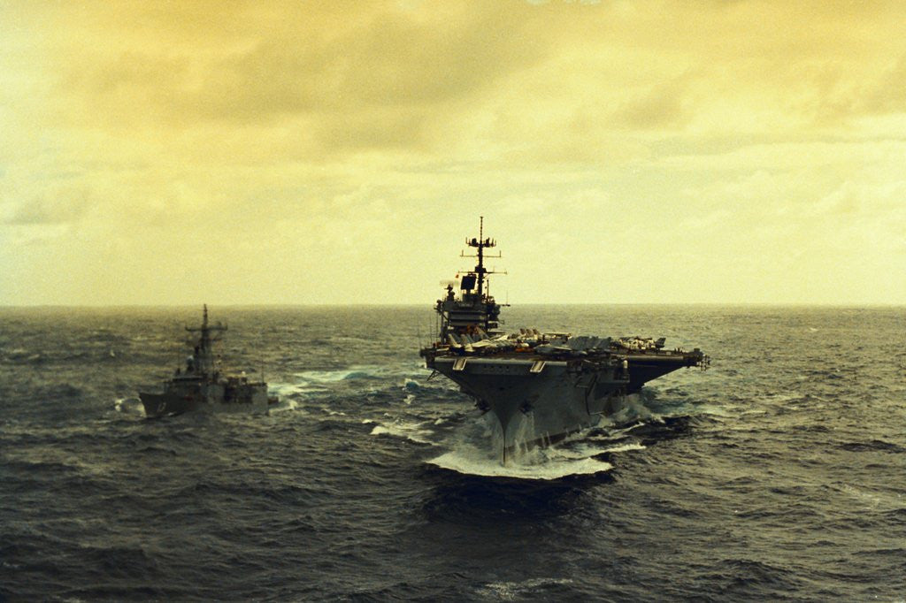 Detail of USS Saratoga and USS Samuel Eliot Morison Underway in the Atlantic by Anonymous