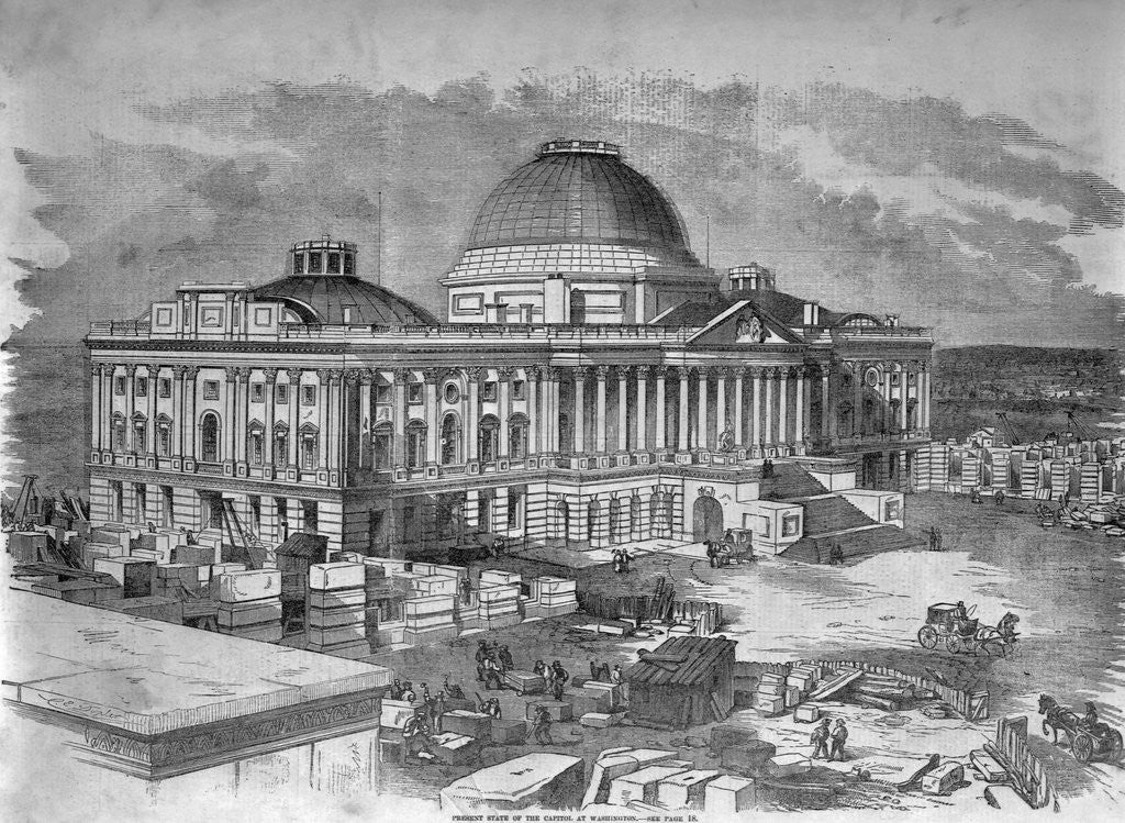 Detail of U. S. Capitol Under Construction by Anonymous