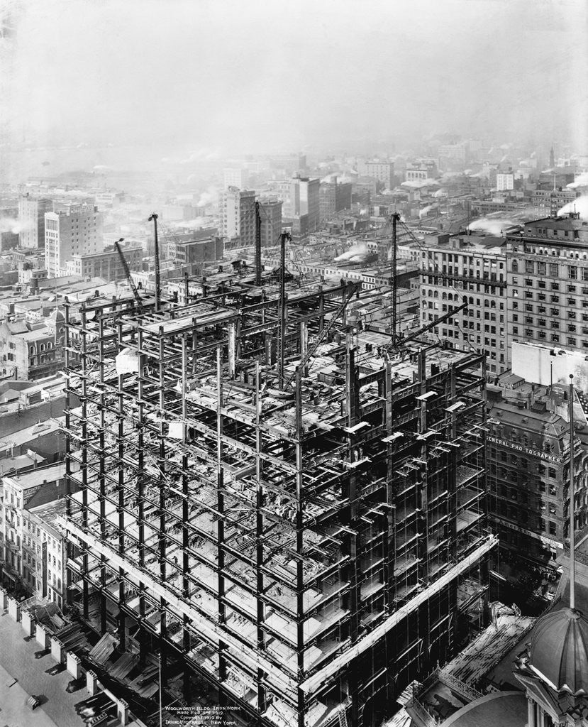 Detail of Construction of the Woolworth Building, New York by Anonymous