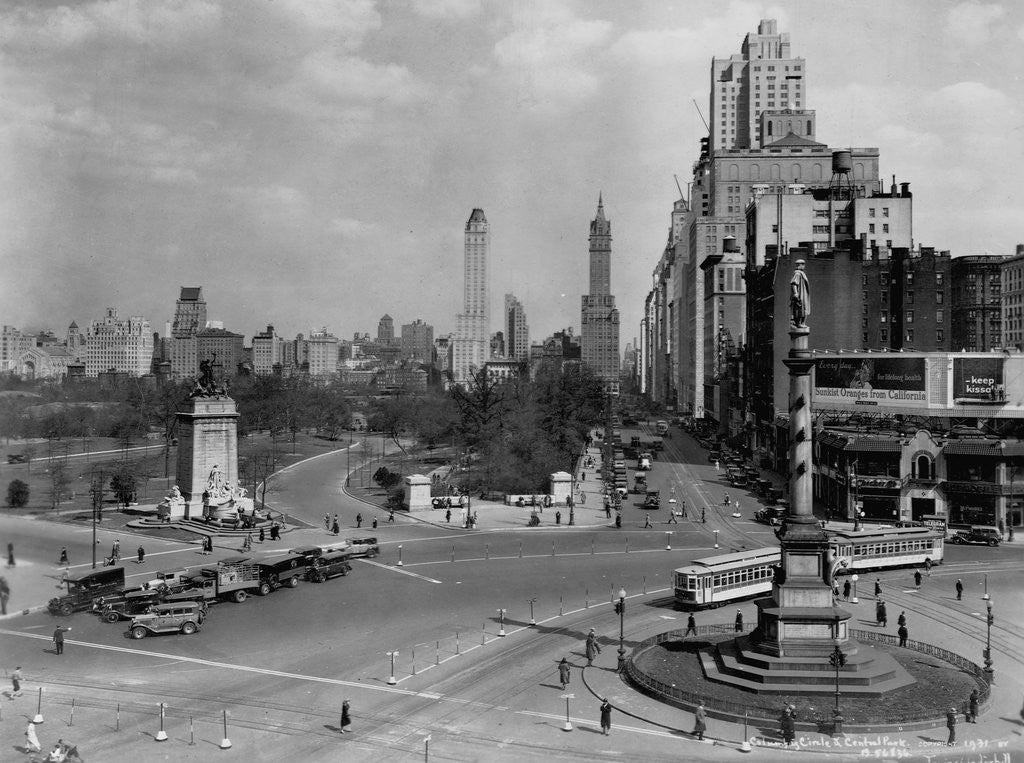 Detail of Columbus Circle With Monument and View East, New York by Anonymous