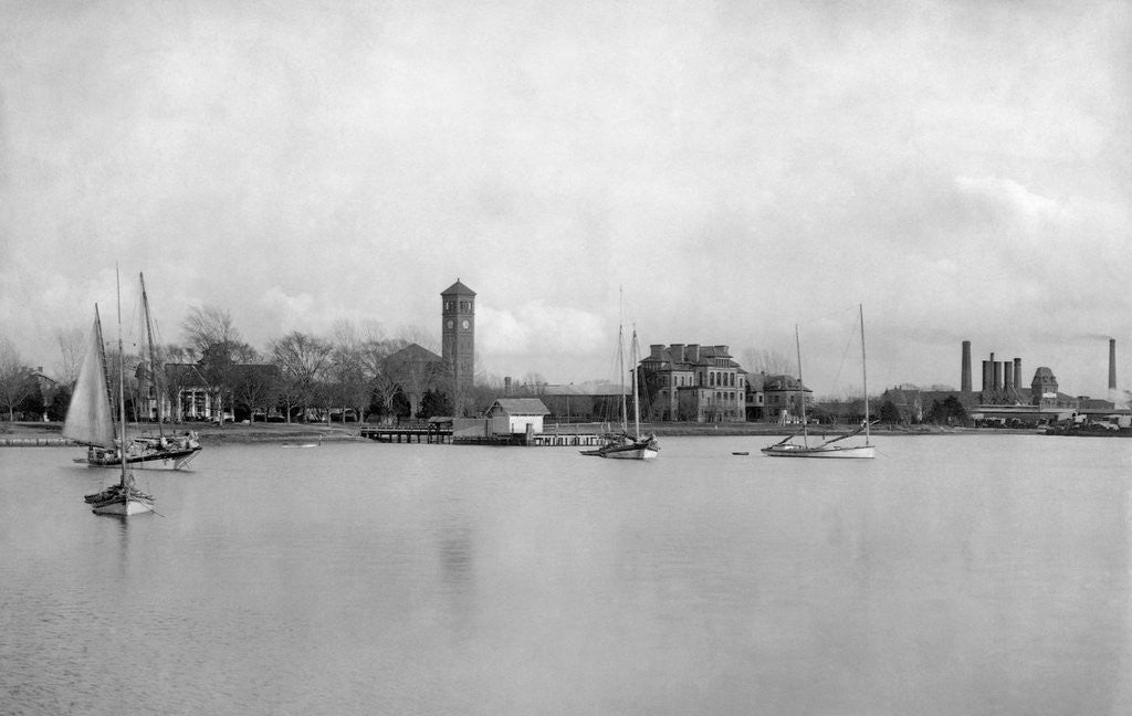 Detail of View from Chesapeake Bay of Hampton Institute by Anonymous