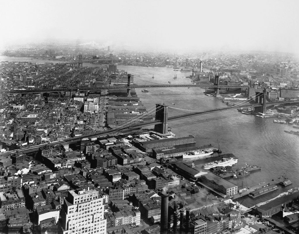 Detail of Bridges on the East River, New York by Anonymous