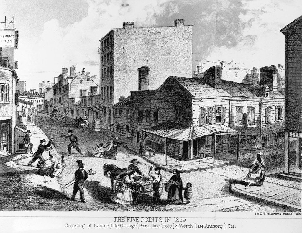 Detail of The Five Points in 1859 Lithograph by Anonymous