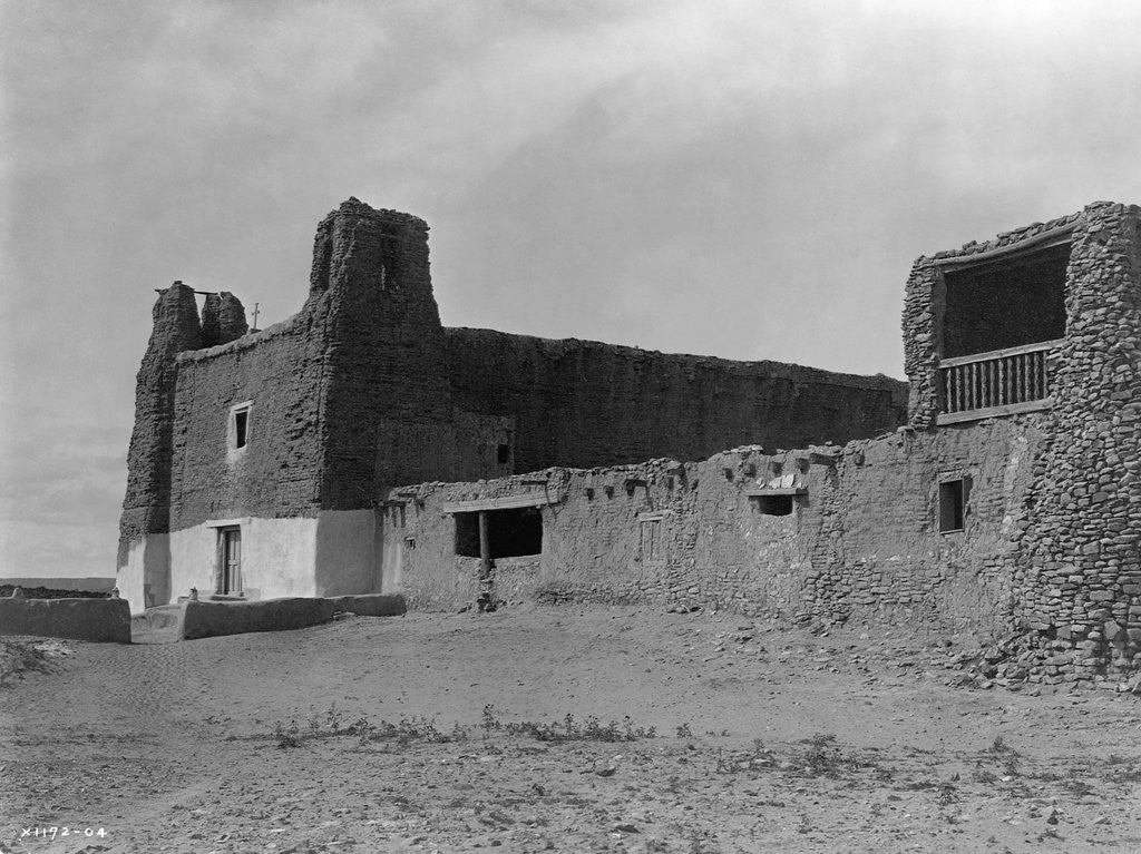 Detail of Mission and Church of Acoma by Edward S. Curtis