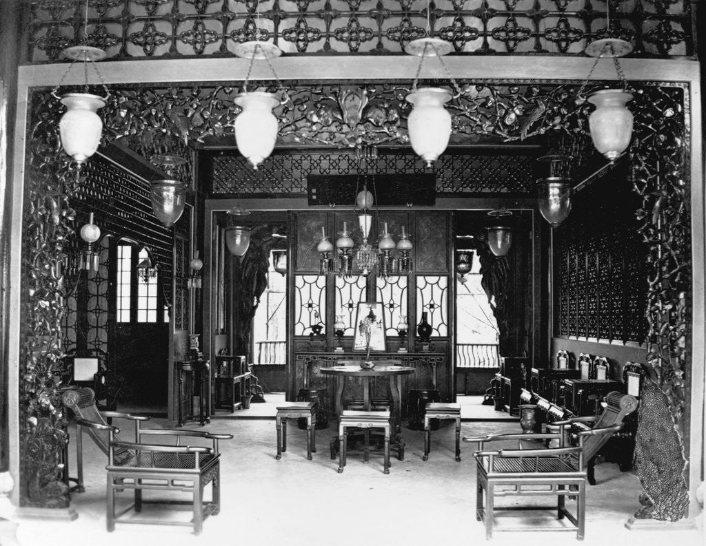Detail of Interior of a Wealthy Man's House in Canton by Anonymous
