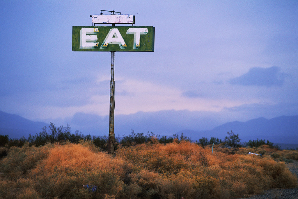 Detail of Diner Sign in Mojave Desert by Corbis