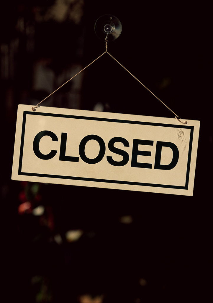 Detail of Closed Sign at Pike Place Market by Corbis