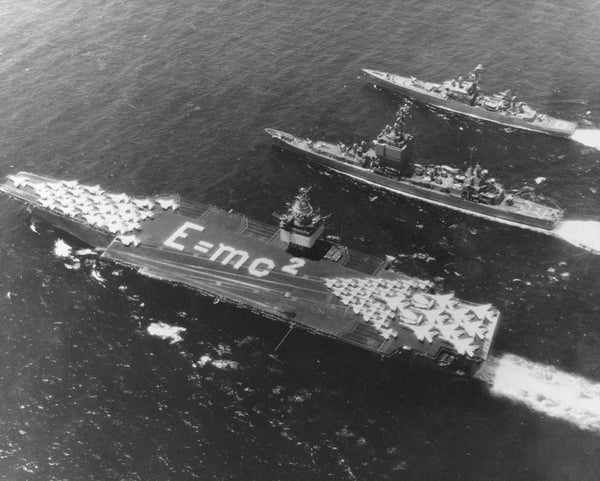 E=mc2 on USS Enterprise Aircraft Carrier posters & prints by Anonymous