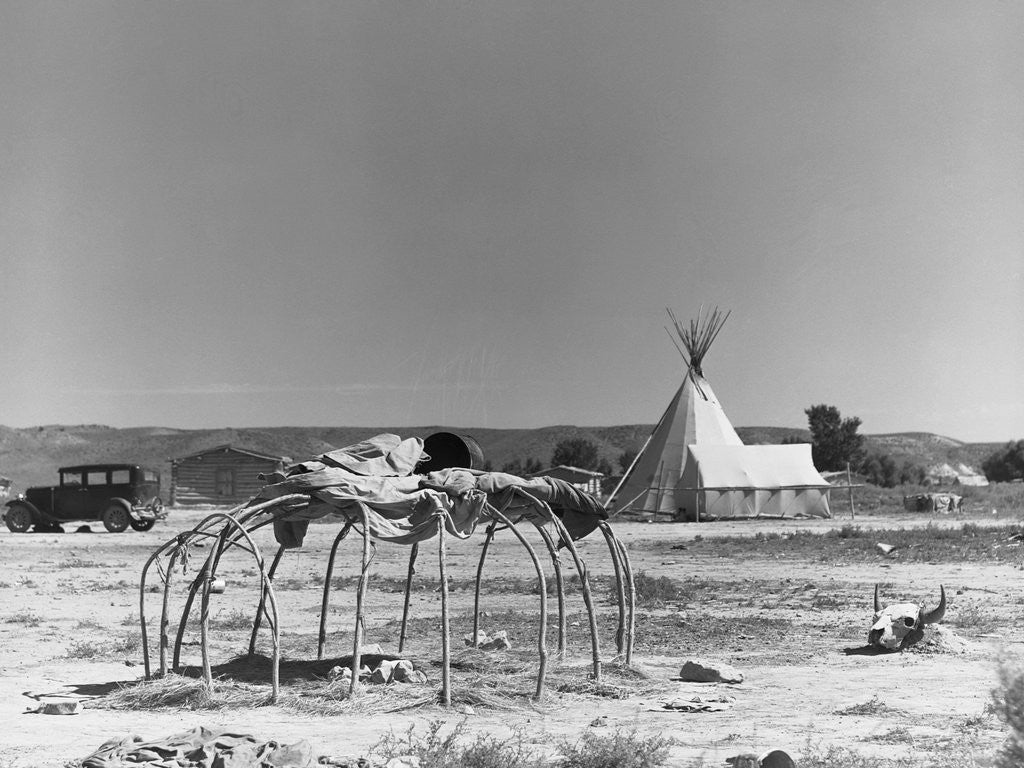 Detail of Cheyenne Sweathouse by Corbis