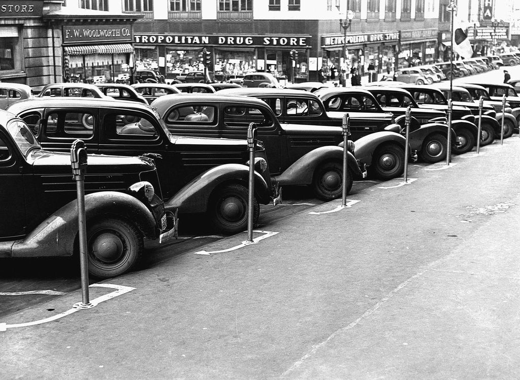 Detail of Cars Parked on Street by Anonymous