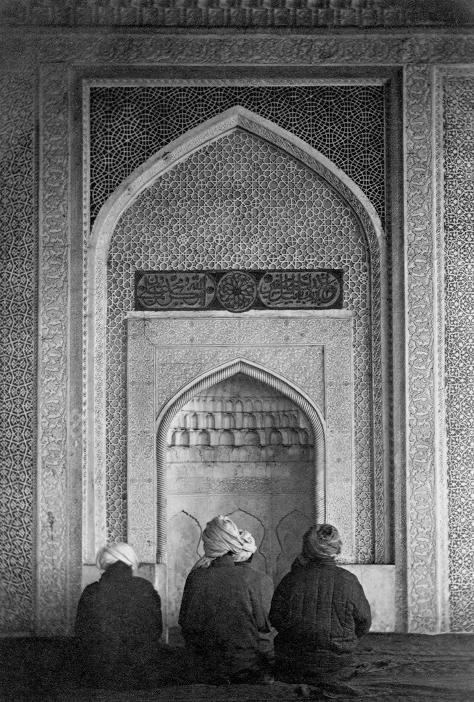 Detail of Men Praying at Qibla Niche by Anonymous