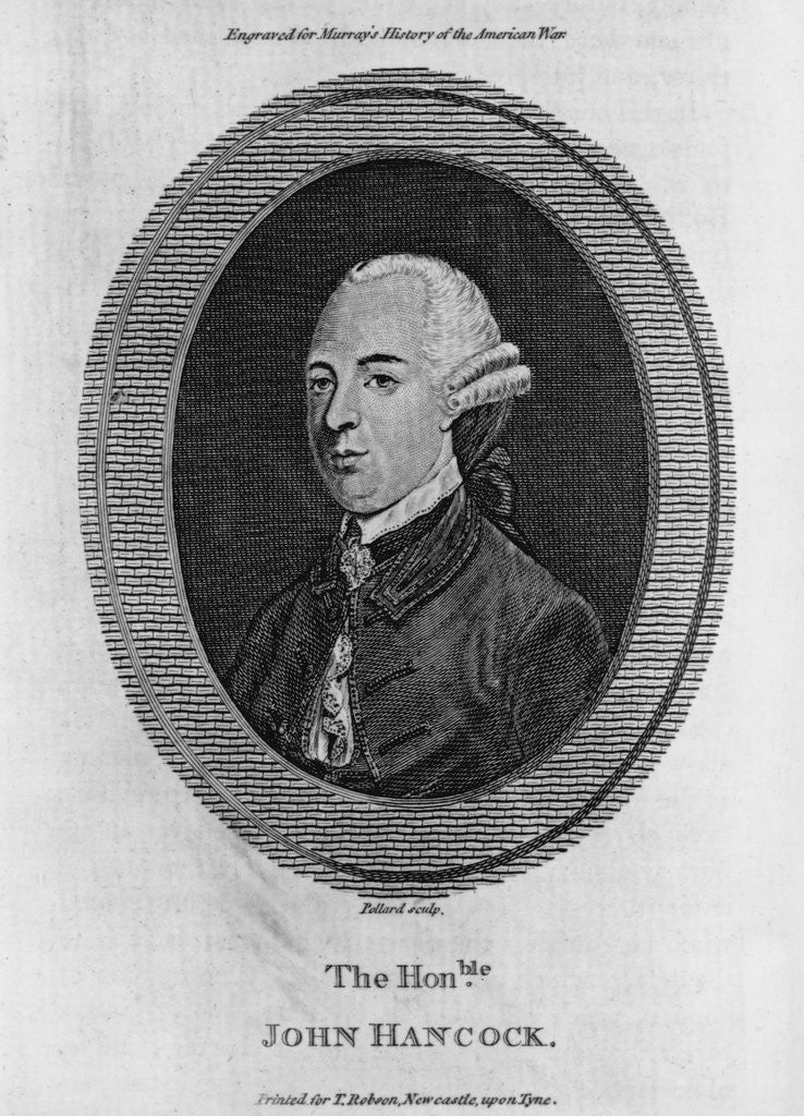 Detail of Portrait of John Hancock by Anonymous