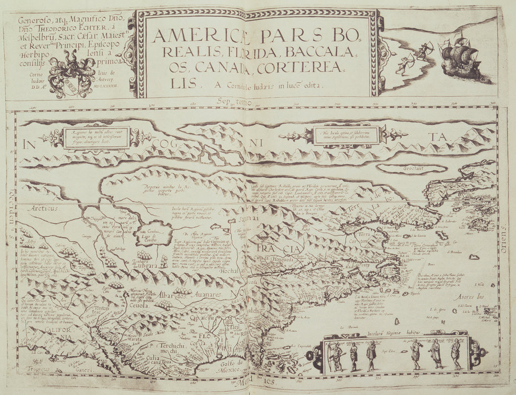 Detail of Early Map of North America by Anonymous