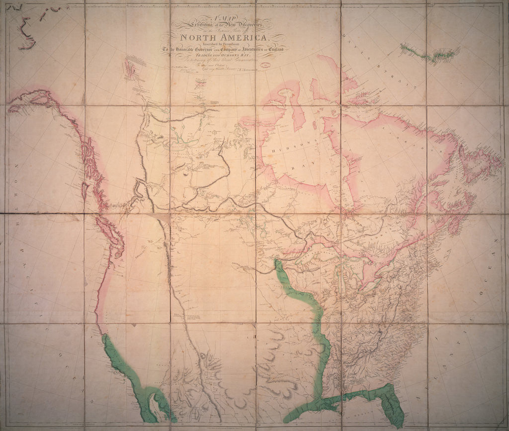 Detail of Map of North America for Governor of Hudson's Bay Company by Anonymous