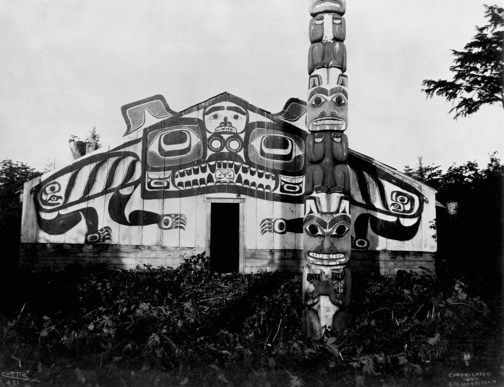 Detail of Northwest Indian Lodge by Anonymous