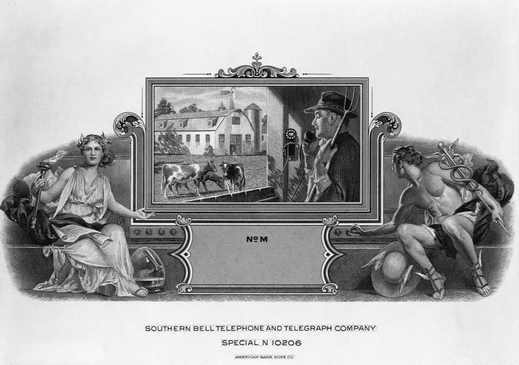 Detail of Advertisement for Southern Bell Telephone and Telegraph Company by Corbis