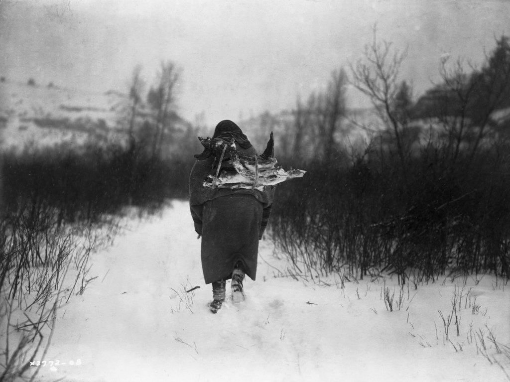 Detail of Going to Camp - Apsaroke by Edward S. Curtis