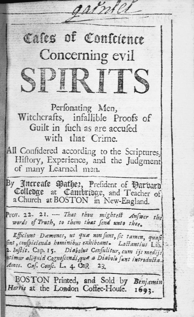 Detail of Title Page of Increase Mather Book by Anonymous