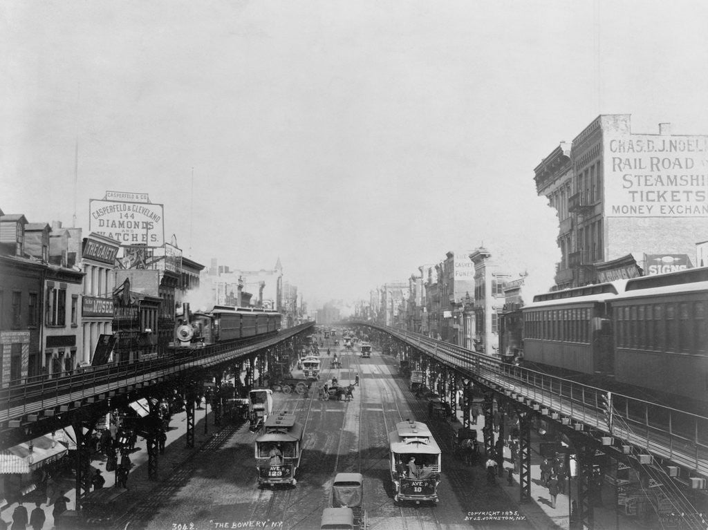 Detail of Elevated Trains in Manhattan's Bowery by Anonymous