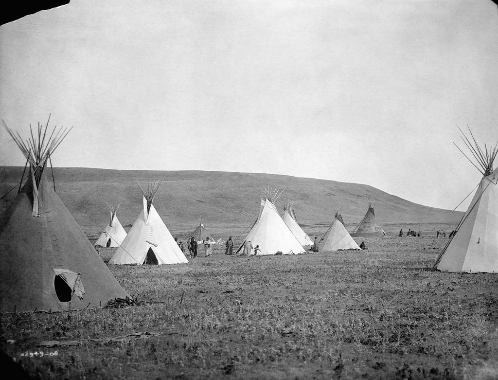 Detail of Atsina Camp Scene by Edward S. Curtis